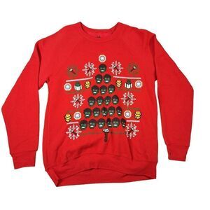 Disney Store Christmas Sweater Mens Medium Marvel Red